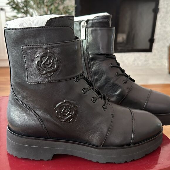 TARYN ROSE VALENTINA NAPPA BLACK SIZE 9M WOMEN NEW IN BOX - Picture 7 of 7